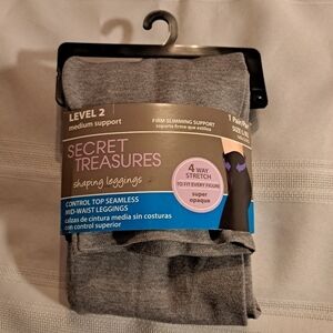 Secret Treasures women's size L/XL gray Control top seamless midwaist leggings